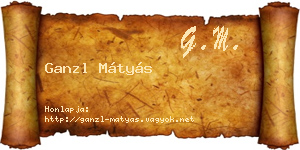 Ganzl Mátyás névjegykártya